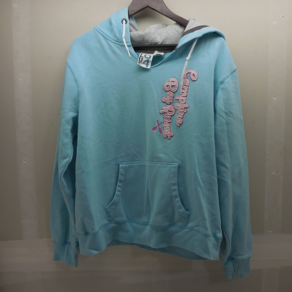 Blue 84 Campfire Bay Resort Hoodie Light Blue Pink Embroidery XL